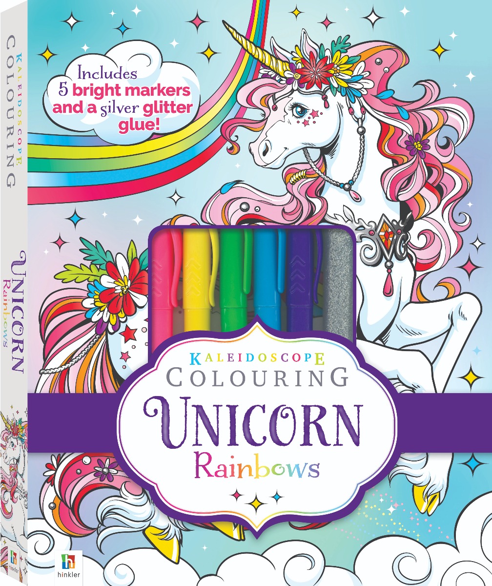 Kaleidoscope Colouring. Unicorn Rainbows Carte imagine 2022