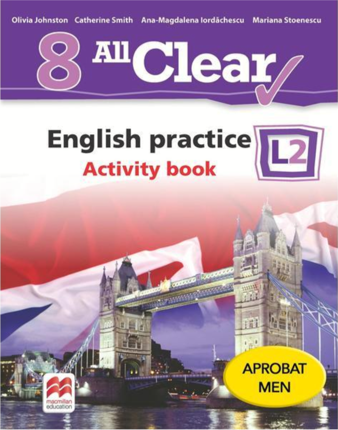 All Clear. English practice. Activity book. L 2. Lectia de engleza (clasa a VIII-a) Activity imagine 2022