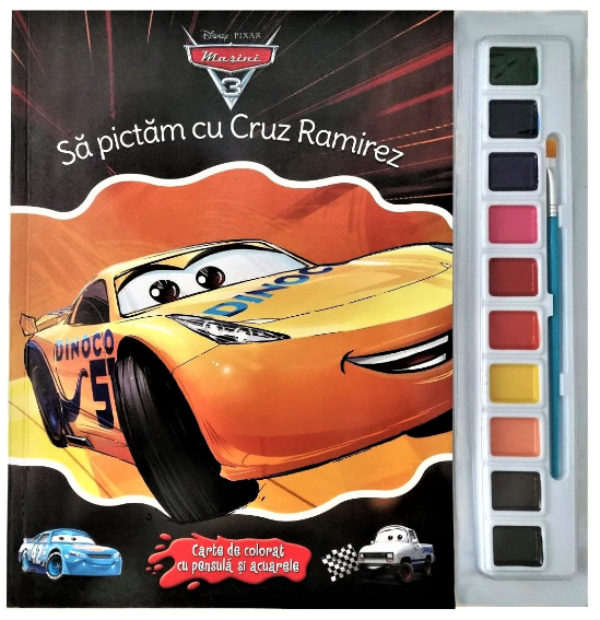 Disney. Mașini 3. Să pictăm cu Cruz Ramirez. Carte de colorat cu pensulă și acuarele acuarele imagine 2022